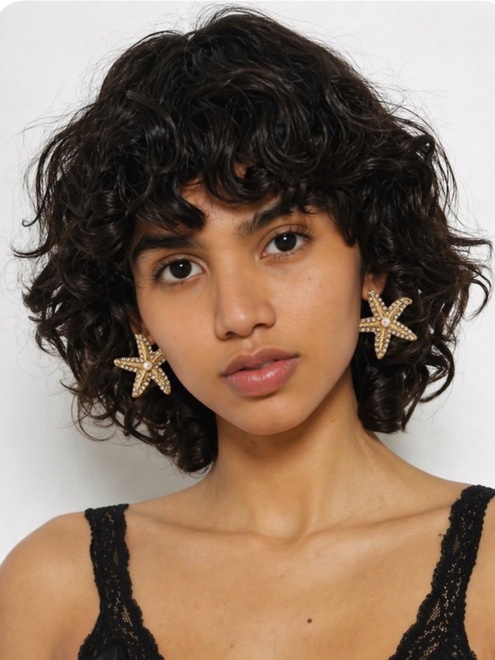 Gold Starfish Pearl Accent Earrings - Women's Fashion Jewelry